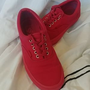 Women's  Mono Red Silver Vans size 8.5 preowned